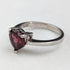 British Vintage Jewelry Heart-shaped Ruby Color Glass Sterling Silver Ring (No. 11) Ring