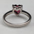 British Vintage Jewelry Heart-shaped Ruby Color Glass Sterling Silver Ring (No. 11) Ring