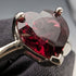 British Vintage Jewelry Heart-shaped Ruby Color Glass Sterling Silver Ring (No. 11) Ring