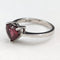 British Vintage Jewelry Heart-shaped Ruby Color Glass Sterling Silver Ring (No. 14) Ring