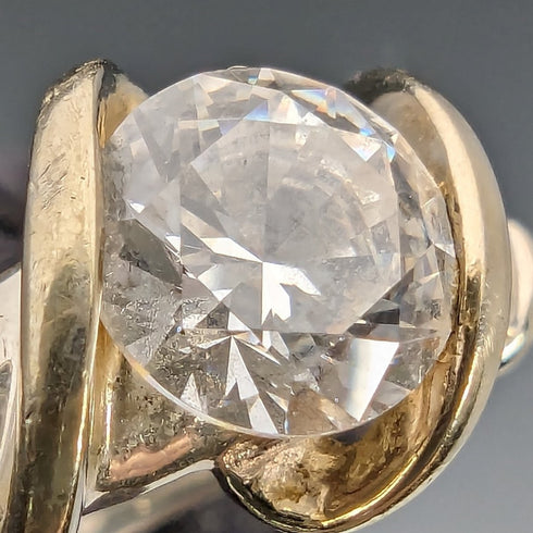 英国ヴィンテージジュエリー キュービックジルコニア 純銀リング(11号)指輪