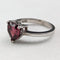 British Vintage Jewelry Heart-shaped Ruby Color Glass Sterling Silver Ring (No. 9) Ring