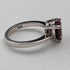 British Vintage Jewelry Heart-shaped Ruby Color Glass Sterling Silver Ring (No. 9) Ring