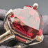 British Vintage Jewelry Heart-shaped Ruby Color Glass Sterling Silver Ring (No. 9) Ring