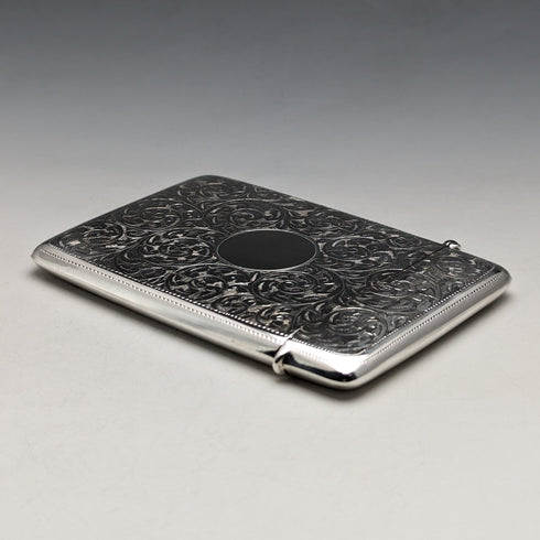 1910 年英國古董純銀卡盒捲軸圖案 90 克