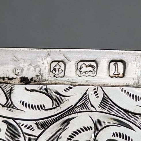 1910 年英國古董純銀卡盒捲軸圖案 90 克