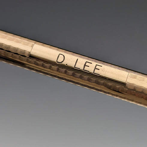 British Vintage Yard O' Red Rolled Gold Propelled Pencil in Paper Box