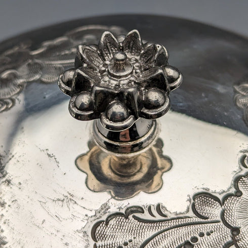 Circa 1895 British Antique Silver Plated Biscuit Barrel James Deakin & Sons