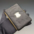 1910 British Antique Sterling Silver Decorated Black Leather Wallet M Chapman