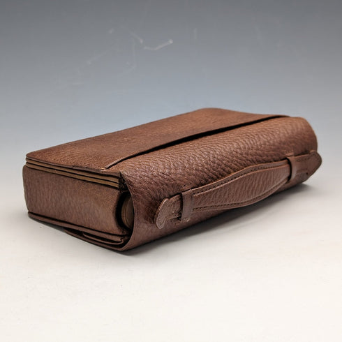 英國復古棕色皮革縫紉包