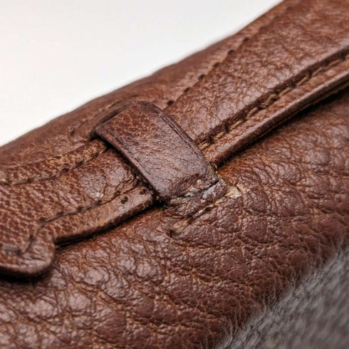 British vintage brown leather sewing bag