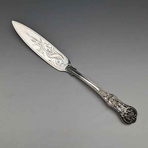 British Antique Silver Plated Fish Serving Knife Martin Hall