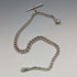 Circa 1910 British Antique Sterling Silver Albert Chain 44g Claw & Bowl Fob