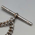Circa 1910 British Antique Sterling Silver Albert Chain 44g Claw & Bowl Fob