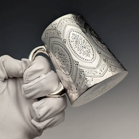 1885 British Antique Sterling Silver Mug 120g Mappin & Webb