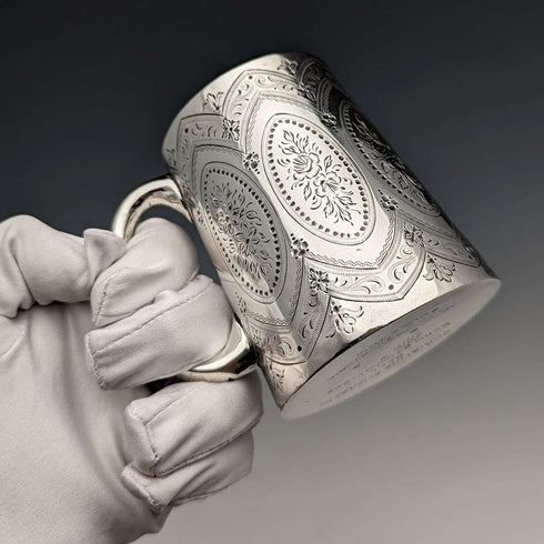 1885 British Antique Sterling Silver Mug 120g Mappin & Webb