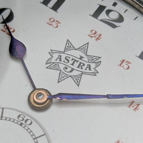 1910 年左右古董德國 Junghans 懷錶 ASTRA 銀邊獵人 工作狀況良好