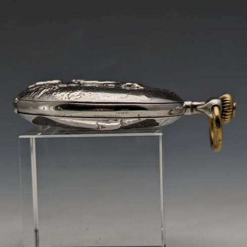 1912年頃 アンティーク ゼニス 懐中時計 彫刻銀側ハンター 動作良好