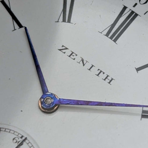 Circa 1912 Antique Zenith pocket watch engraved silver side hunter in good working order