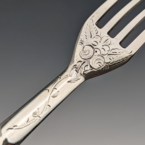 1862 年英國古董純銀甜點餐具 3 對套裝共 233 克 含馬丁和霍爾托盤