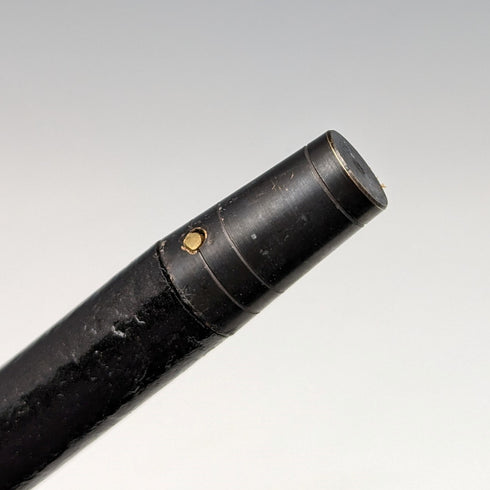 英国アンティーク 紳士用ステッキ L字ホーンハンドル 純銀装飾 ブラックシャフト 91cm