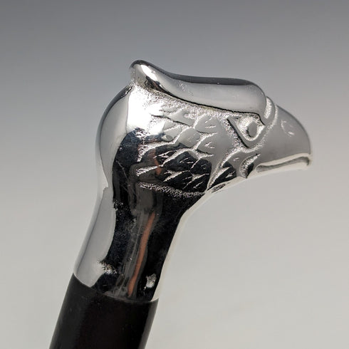 英国ヴィンテージ 紳士用ステッキ イーグルヘッドハンドル ブラックシャフト 90cm