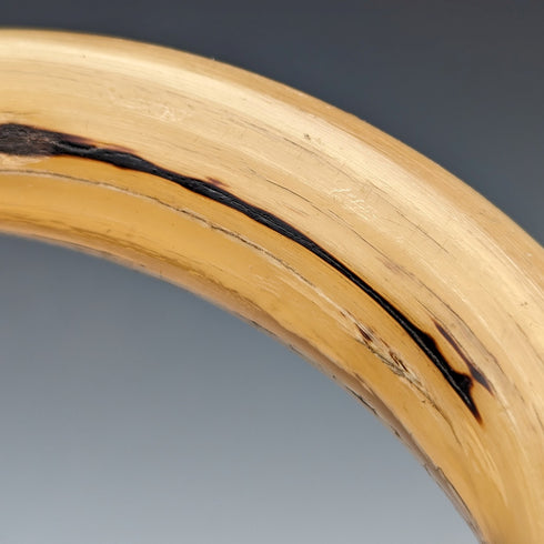 British Vintage Men's Cane, Horn Bent Handle, Sterling Silver Decoration, Hazel Wood Shaft, 92cm