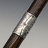 1921 British Antique Men's Cane, Lightweight Curved Handle, Sterling Silver Decoration, Brown Shaft, 88cm