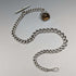 Circa 1890 British Antique Sterling Silver Albert Chain 59g Rotating Fob