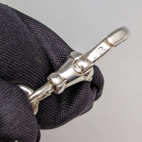 Circa 1890 British Antique Sterling Silver Albert Chain 59g Rotating Fob