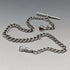 Circa 1910 British Antique Sterling Silver Albert Chain 34g Lion Fob with Amber