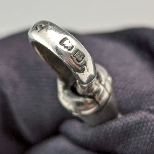 1910年頃 英国アンティーク 純銀製アルバートチェーン 34g 琥珀付きライオンフォブ