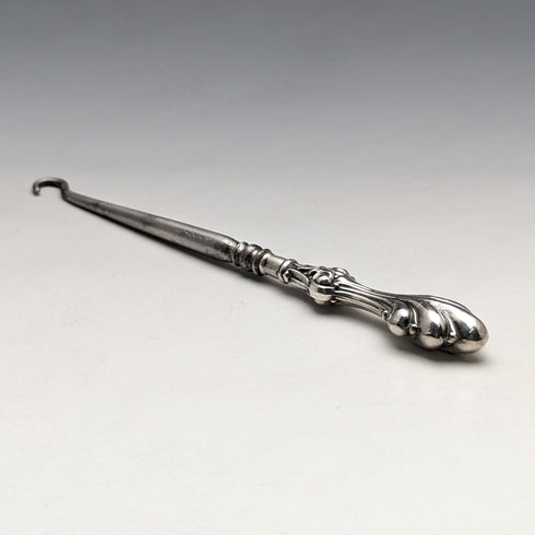 1913 British Antique Sterling Silver Handle Button Hook Crisford & Norris