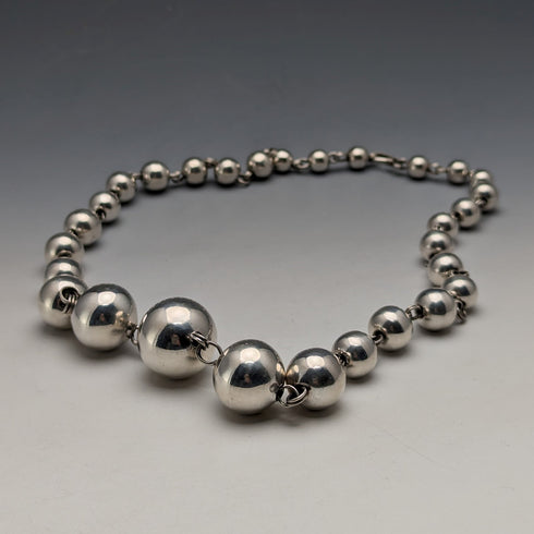 復古純銀大珠項鍊 111 克