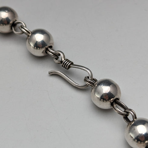 復古純銀大珠項鍊 111 克