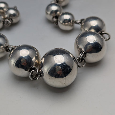 復古純銀大珠項鍊 111 克