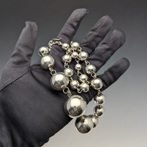 復古純銀大珠項鍊 111 克