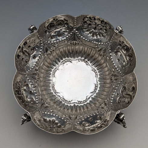 1903 British Antique Sterling Silver Stem Bowl 126g Goldsmiths & Silversmiths