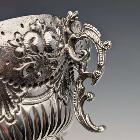 1903 British Antique Sterling Silver Stem Bowl 126g Goldsmiths & Silversmiths