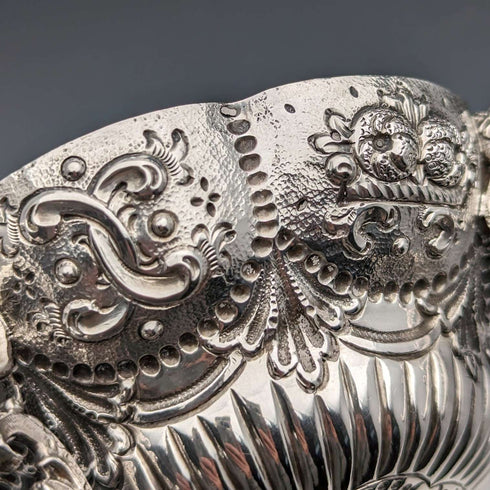 1903 British Antique Sterling Silver Stem Bowl 126g Goldsmiths & Silversmiths