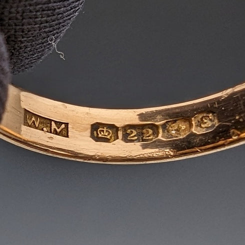 1979 年英國復古珠寶 K22 金戒指戒指 WM