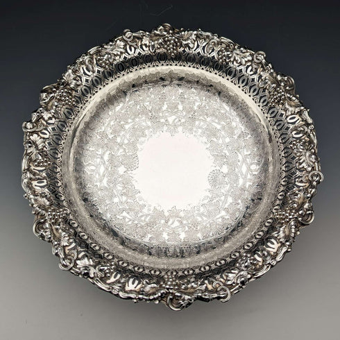 British Vintage Silver Plated Compote/Tazza Diameter 23cm Ellis Barker