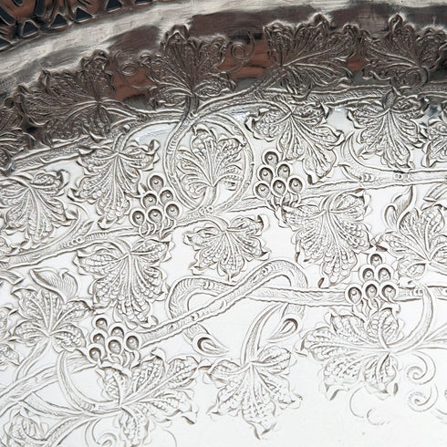 英國復古鍍銀蜜餞/Tazza 直徑 23 公分 Ellis Barker