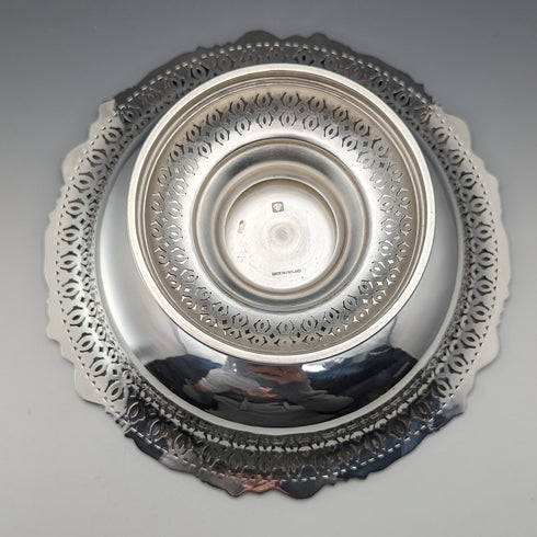 英國復古鍍銀蜜餞/Tazza 直徑 23 公分 Ellis Barker