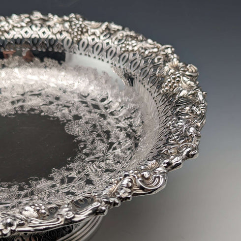 British Vintage Silver Plated Compote/Tazza Diameter 23cm Ellis Barker