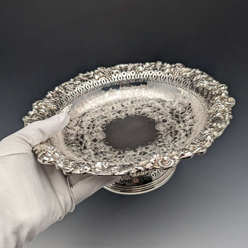 British Vintage Silver Plated Compote/Tazza Diameter 23cm Ellis Barker