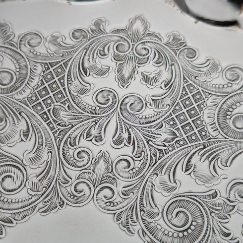 英國復古鍍銀托盤直徑29公分Flastaff