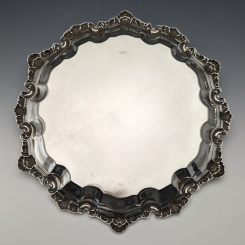 英國復古鍍銀托盤直徑29公分Flastaff