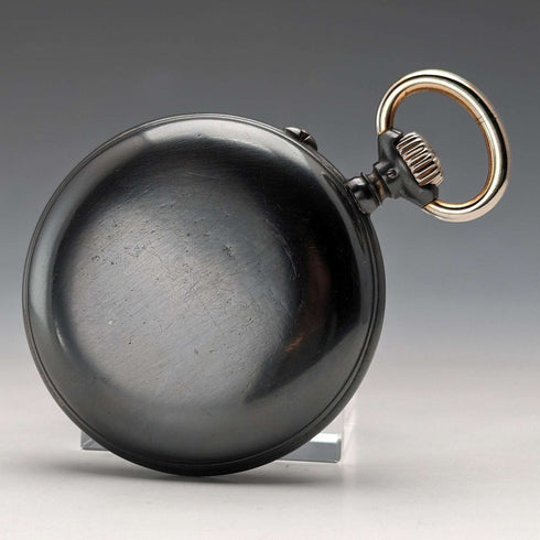 Circa 1890 Antique Longines pocket watch gunmetal case in good working order