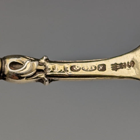 1913年 英国アンティーク エナメル装飾 純銀製 コーヒースプーン6本セット Theodor Hartmann